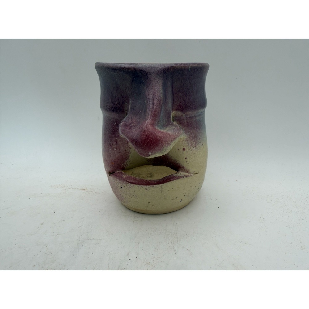 Herb Weaver Signed Studio Art Pottery Face Mug Figural Ceramic Cup